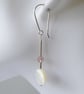 Strawberry Moon Earrings - Strawberry Quartz, Mother of Pearl & Sterling Silver - Image 6