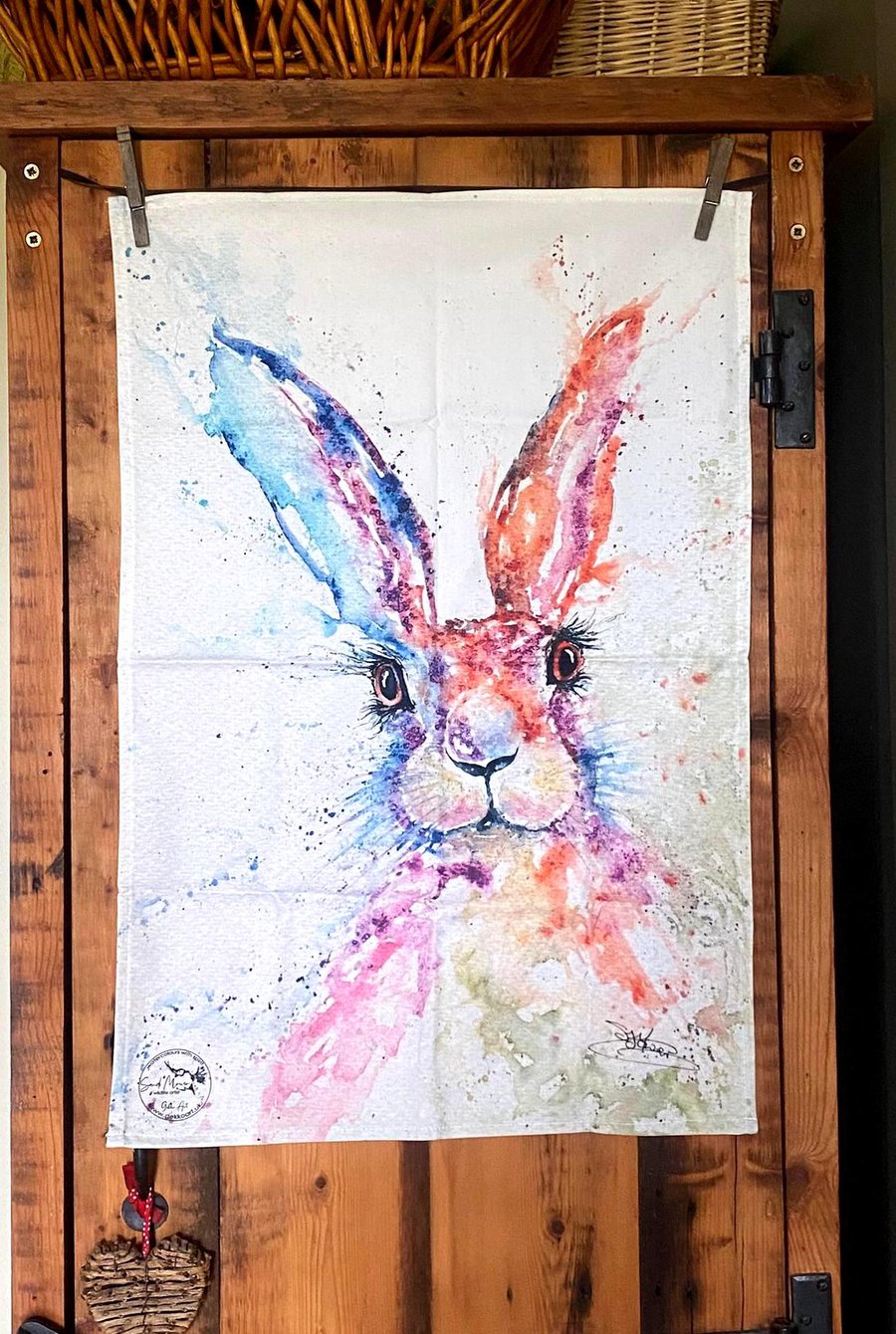 Hare Tea Towel, Wildlife Art Tea Towel, 100% Cotton, Homeware, Textiles, Waterco