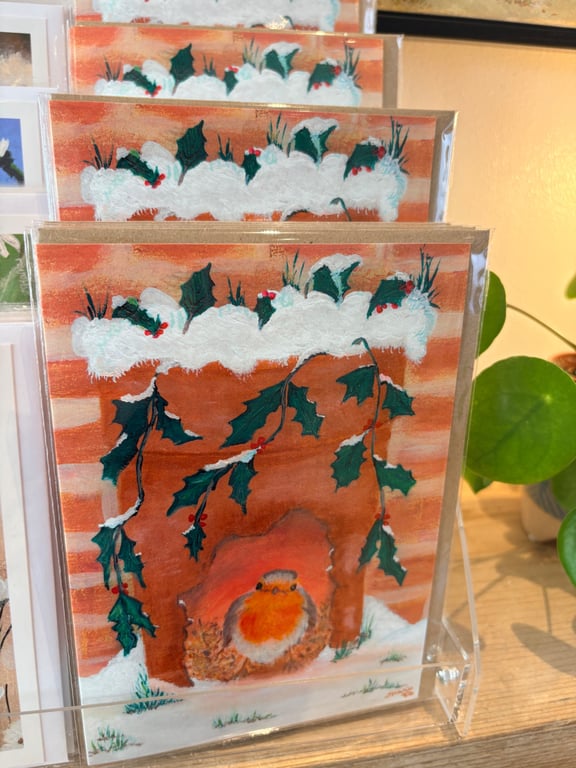 Christmas Card - Cwtch y Robin Coch