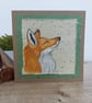 Hand Painted Fox Greetings Card. British Wildlife lovers.