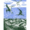Terns linocut print