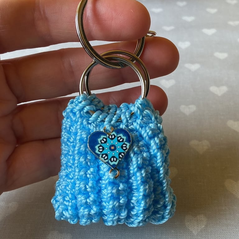 Crochet  Bag Charm Key Holder.