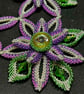 Festival handmade flower seed bead necklace with Crystals - Image 7