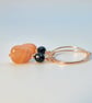 Sunstone, Onyx & Rose Vermeil Hoop Earrings, Birthday, Anniversary, Gift For Her - Image 5