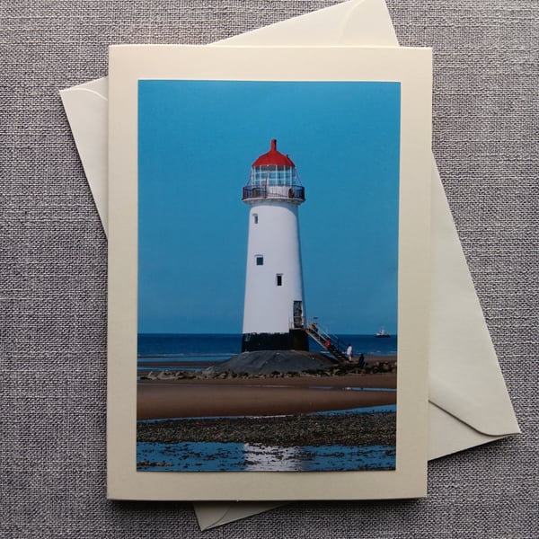 Point of Ayr Lighthouse, North Wales Large Photographic Card BLANK