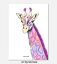 Colourful Giraffe Art Print – Modern Pop Art Animal Decor