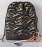 Project bag, drawstring bag, scissors design - Image 8