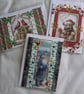 Set of 3 (Three) Beautiful Hand-Crafted Christmas Decoupage Greeting Cards (o)