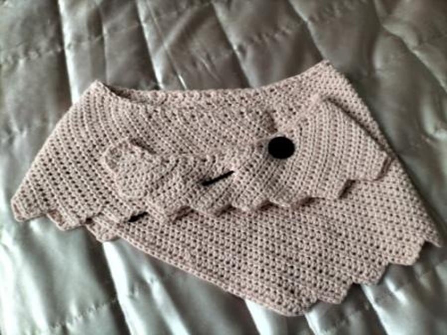 Asymmetrical Crochet Scarf in Patel Pink