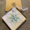 A Little Hug in a Box Fused Glass Turquoise Star Christmas Tree Decoration