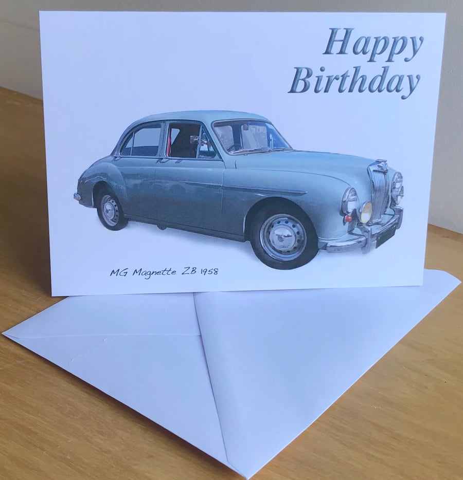 MG Magnette ZB 1958 - Birthday, Anniversary, Retirement or Plain Card