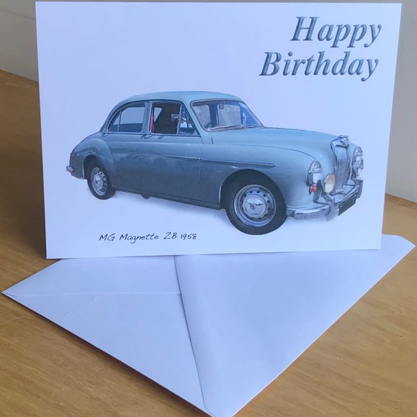MG Magnette ZB 1958 - Birthday, Anniversary, Retirement or Plain Card