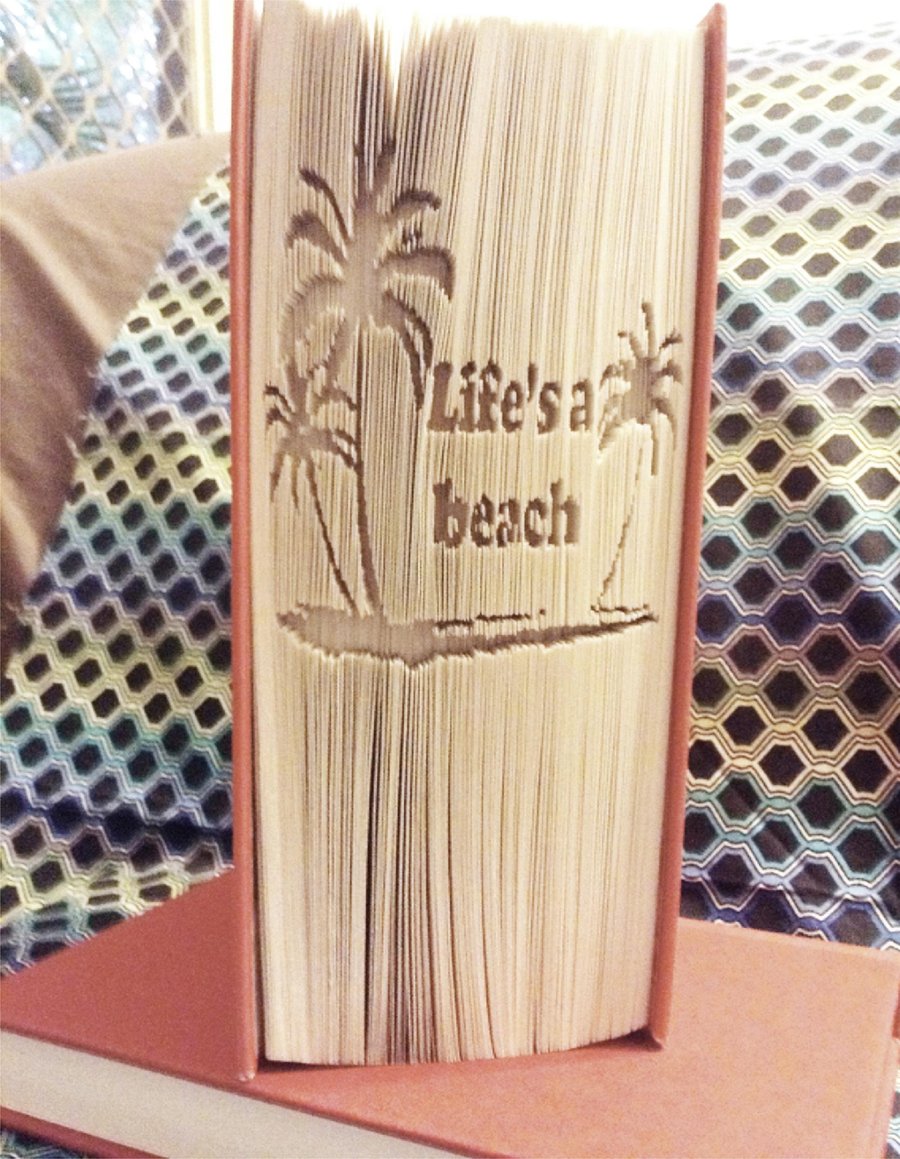 Life's a beach CUT & FOLD Book Folding Pattern - EMAILED PDF PATTERN