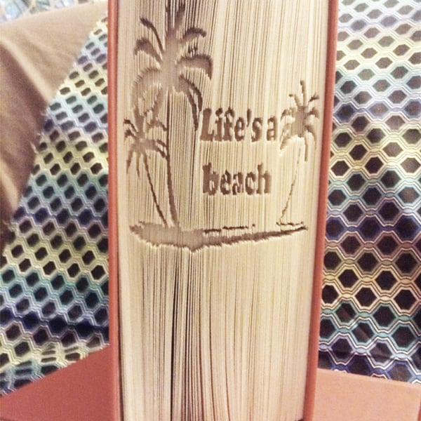 Life's a beach CUT & FOLD Book Folding Pattern - EMAILED PDF PATTERN