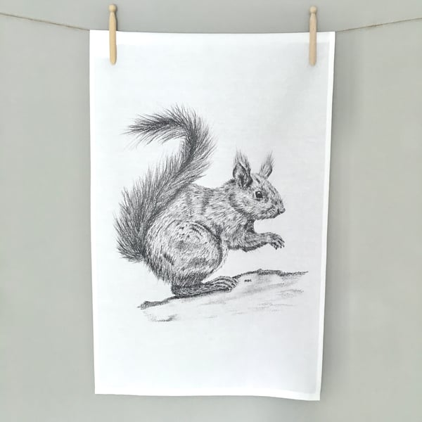 Squirrel Organic Cotton Tea Towel