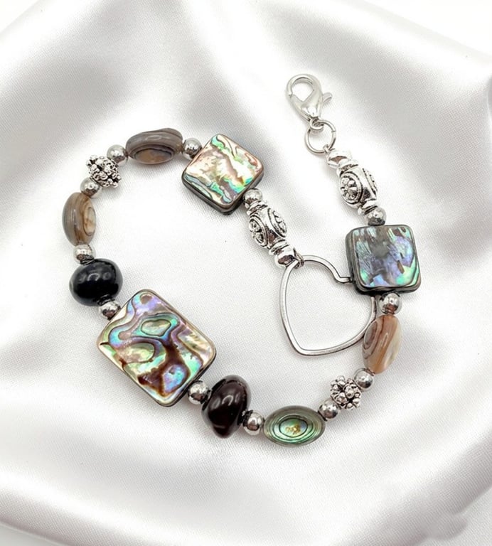 Abalone & Black Pearl Bracelet