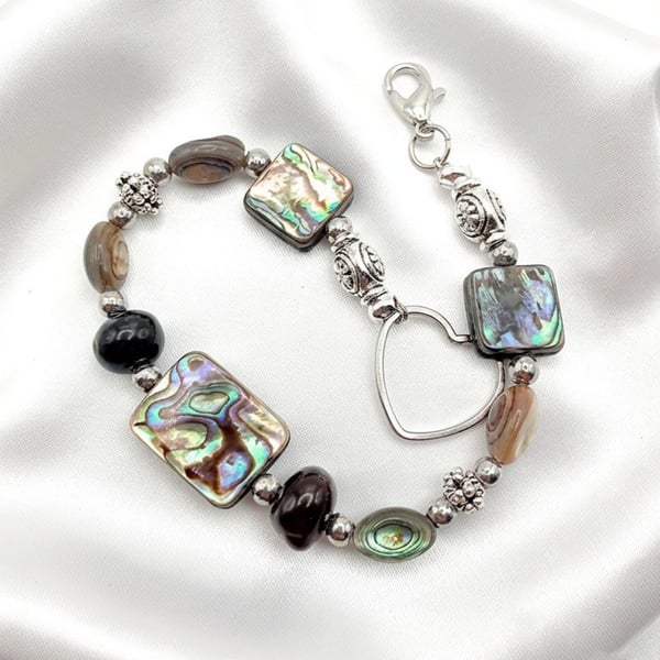 Abalone & Black Pearl Bracelet