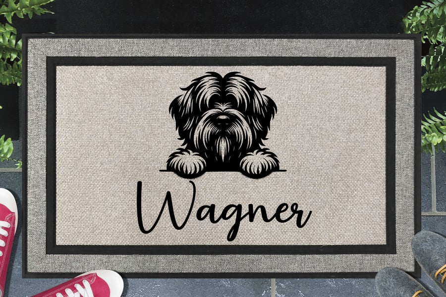 Briard Dog Door Mat - Personalised All Weather Doormat - 45x70cm 