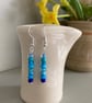 Blues mix seed bead earrings, silver-plated - Image 2
