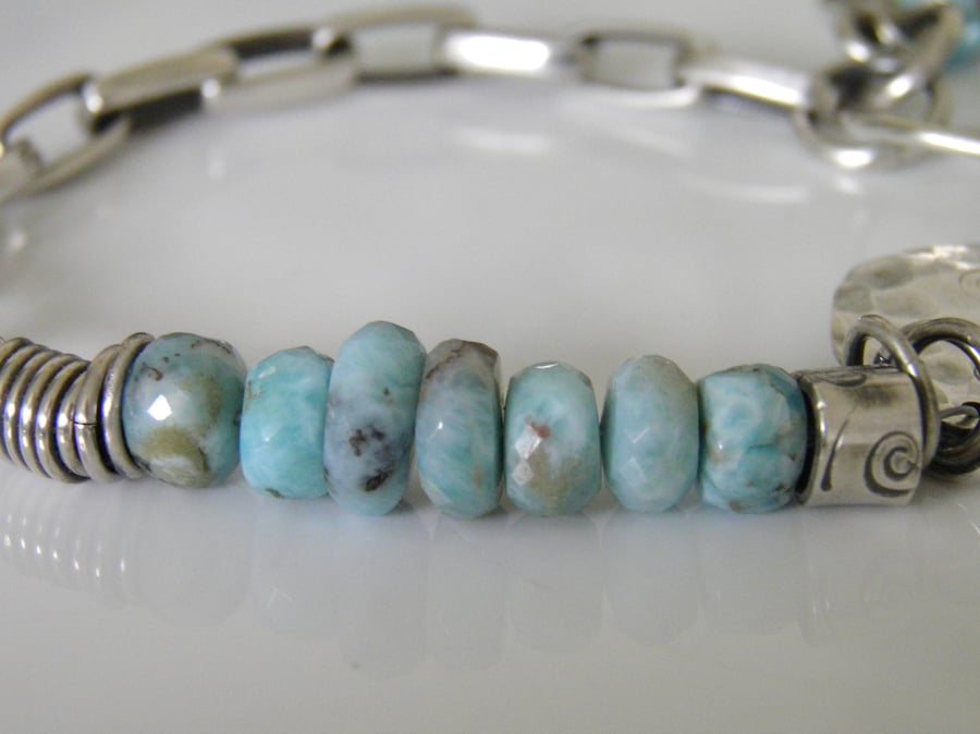 Silver Larimar Bracelet 