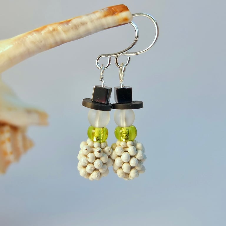 Snowman Earrings, Christmas Jewellery, Stocking Filler, Secret Santa Gift
