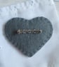 Hand Embroidered Holly & Mistletoe Wool Felt Heart Brooch, Christmas Brooch - Image 3