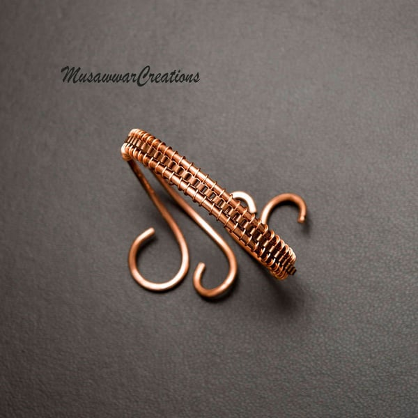 Copper Wire wrapped bracelet cuff ,Unisex Heavy copper Cuff bracelet, copper wir