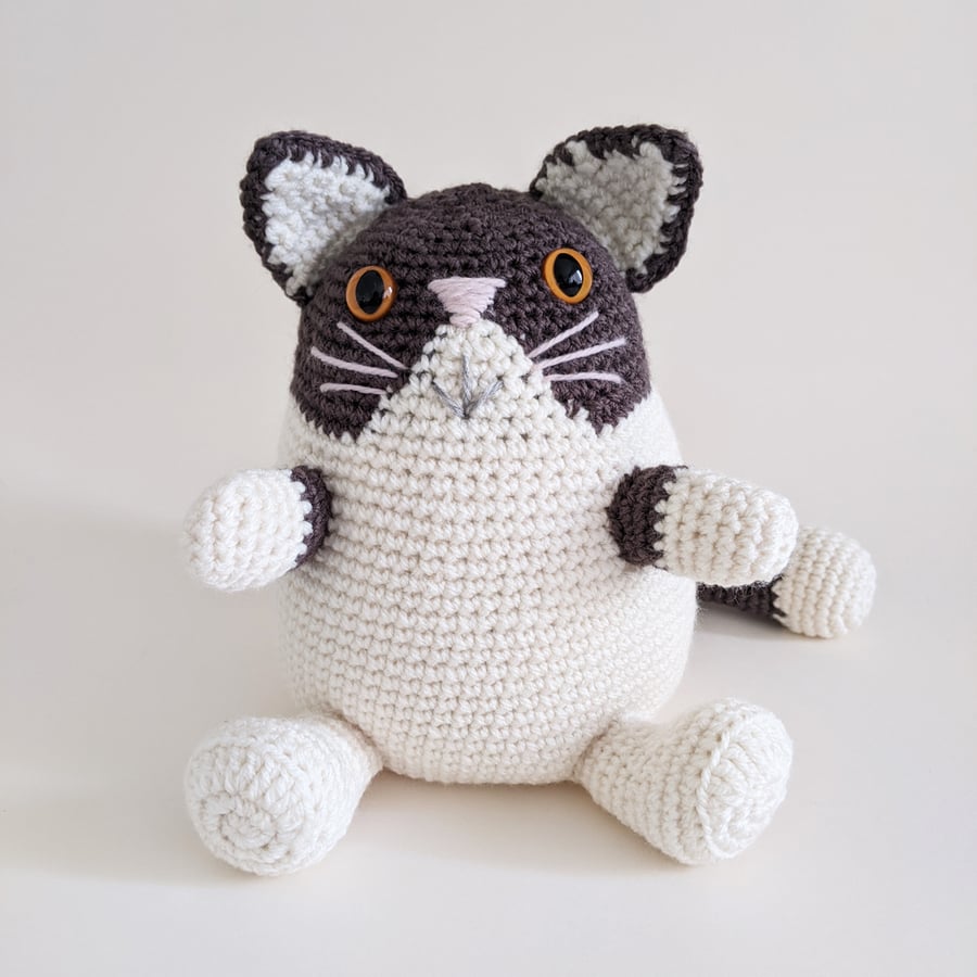 Doorstop - Cat-shaped in Cream & Brown