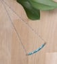  Turquoise bar necklace - Simple gemstone and opalite bead bar necklace - Image 2