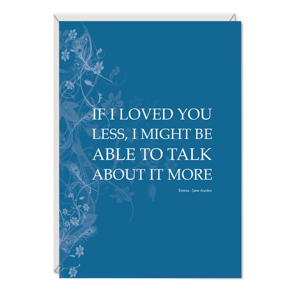Emma Greetings Card Literary Gift - Jane Austen Word Art Card