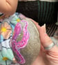 Purple Octopus hand painted paperweight stone  - Image 6