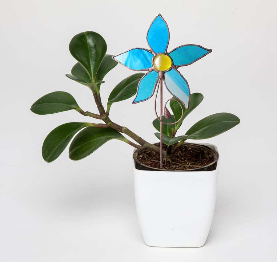 Stained Glass Plant Pot ornament - House plants - Garden - Unique Gift