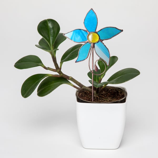 Stained Glass Plant Pot ornament - House plants - Garden - Unique Gift