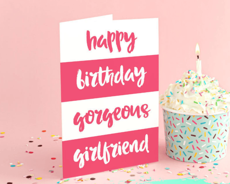 printable birthday card for a gorgeous girlfriend - Folksy