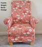 Fryetts Bergen Burnt Orange Floral Fabric Chair & Footstool Adult Armchair  - Image 3
