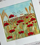 Poppy Fields Hand Embroidery Panel Only - Image 3