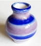 Miniature Stripy Bud Ceramic Vase Blue Purple  - Image 2