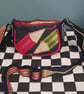 Pink and Green Pencil purse with long adjustable strap - Image 1