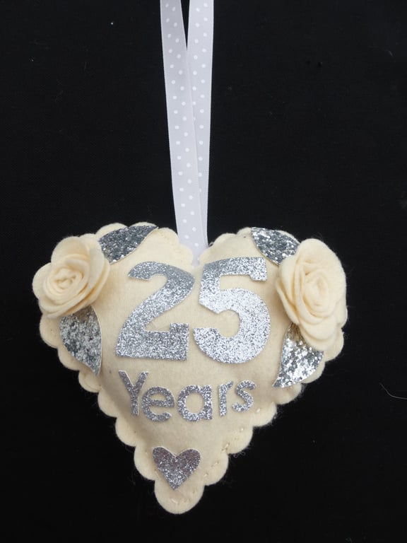 Personalised Door hanger for Silver Wedding Anniversaey