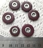 Burgundy and silver 4-hole flat buttons, vintage buttons - Image 6
