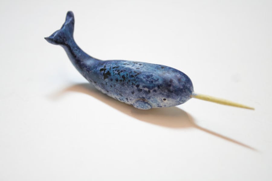 Narwhal Sculpture, Polymer Clay