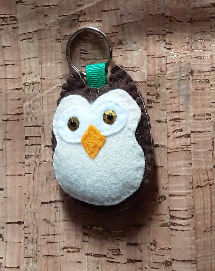 Brown Owl Felt Keyring - Bag Charm