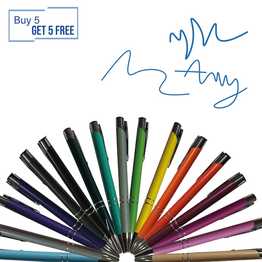 Personalised Ballpoint Pen BUY 5 GET 5 FREE Personalised Engraved Pen New Matte 