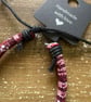 Handmade Red, Black & White Woven Friendship Bracelet - Adjustable - Image 2