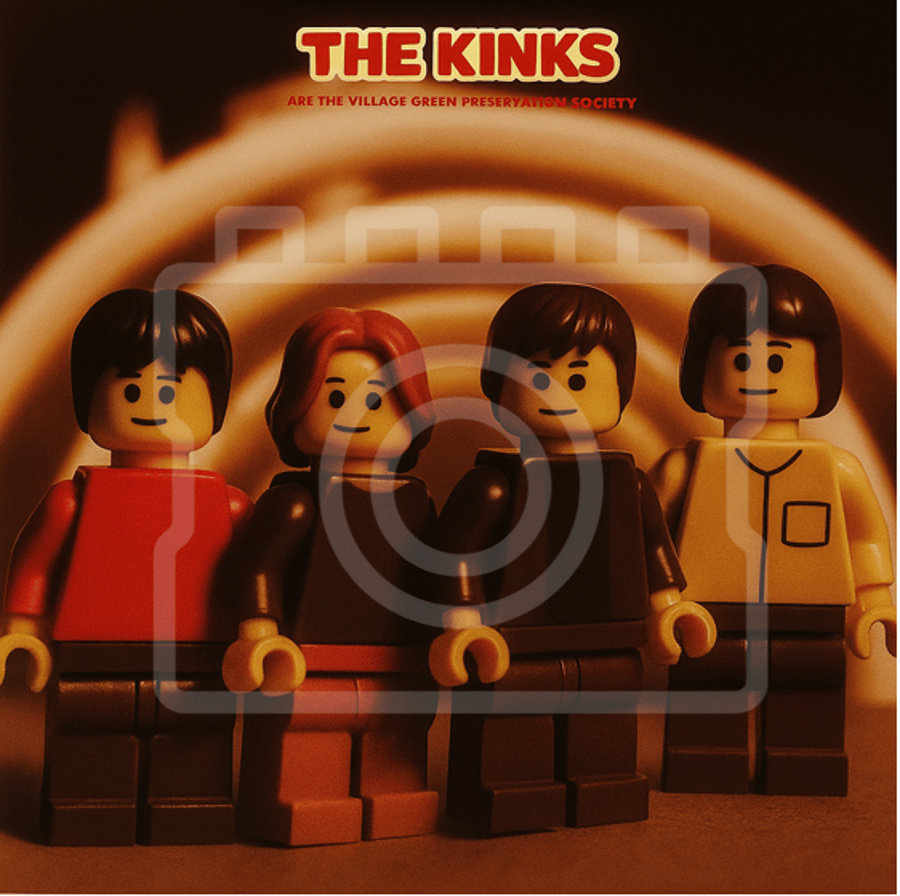 The Kinks – Village Green LEGO Art Print – 5x5in in 9x9in Mount