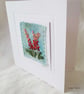 HAND EMBROIDERED HAND DYED FLORAL GREETINGS CARD - Image 3