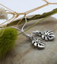 handmade silver plate earrings with mini monsterra plant leaf cheese plant 