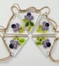 Pansy Flower Bunting: Garden Decoration Garland, fused glass bunting.