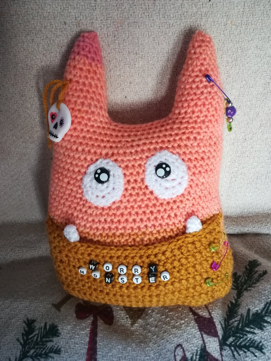 Amigurumi crochet worry monster