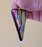 Metallic, triangular fused glass pendant - Image 5